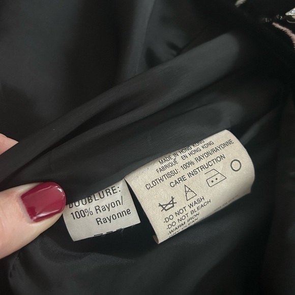 RARE Vintage Ungaro Ter Black Velvet Embroidered Jacket Sz 12 - Picture 10 of 15